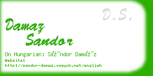 damaz sandor business card